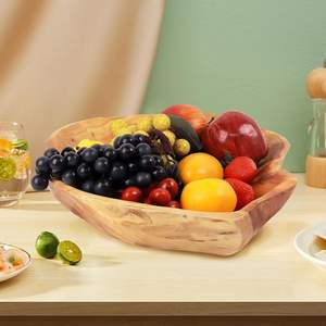 Bol sculpté à la main en racine naturelle, bol artisanal en bois pour servir des fruits, des salades, des collations, plateau décoratif pour la cuisine et la table basse - Product Image 6