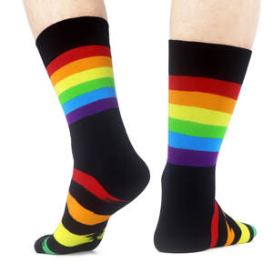 ถุงเท้ายาวของผู้ชายผู้หญิงถุงเท้ายาวผ้าฝ้ายคอมโบหลากสีสำหรับเทศกาลผลไม้มีความสุข - Product Image 2