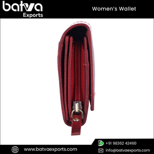 Cartera de Cuero Genuino de Alta Calidad para Mujer con Bloqueo RFID, Estilo Moderno Vintage, Cierre de Cremallera, Forro de Poliéster, Uso Diario - Product Image 4