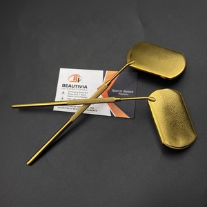 Pince à sourcils en acier durable plaqué or Miroirs à cils carrés pour extensions de cils - Product Image 4