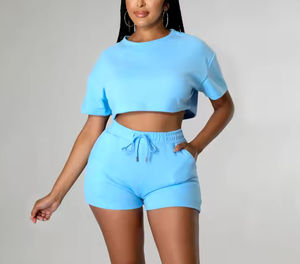 Women's Printed Two Piece <b>Quilted</b> Jacket and Shorts Set with Sheep Skin Detail Polyester Long Sleeve - Product Image 3