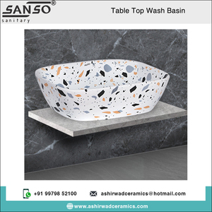 Exportador líder de calidad superlativa Diseñador más vendido Mesa de cerámica Lavabo de manos higiénico de forma rectangular - Product Image 2