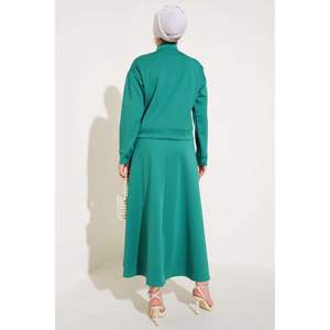 Benetton ODM Two-Piece Set for Scuba <b>Skirted</b> Fitness Sportswear Woven Canvas Material Summer Metal Buttoned Ankle-Length Print - Product Image 2