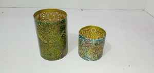 Portavelas Votivo de Metal Hecho a Mano, Linterna de Hierro Perforado para Velas de Té con Patrón Decorativo para Decoración del Hogar y Bodas - Product Image 5