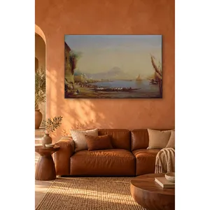 Impression sur toile de Fida Bachmann : Port d'Istanbul avec bateaux et mosquées - Product Image 1