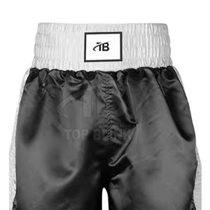 Pantalones cortos de boxeo de satén de alta calidad 2025, colores y tamaños personalizados, patrón sólido deportivo de poliéster 100% con cierre de cintura elástica - Product Image 2