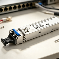 Transceiver Serat Optik Gigabit SFP LX 1.25G 10km Single Mode LC Duplex Modul untuk Jaringan Stabil
