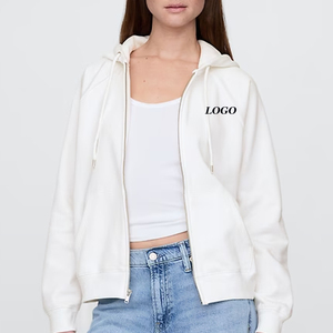 Sweat à capuche unisexe en molleton de coton personnalisé, fermeture éclair, lourd, broderie, sweat à capuche ample, vintage, streetwear, sweat à capuche délavé à l'acide, 2026 - Product Image 1