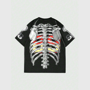 Camiseta personalizada con estampado DTF, Camiseta de algodón con estampado de peso pesado de pantalla 3D, camisetas gráficas de calle - Product Image 2