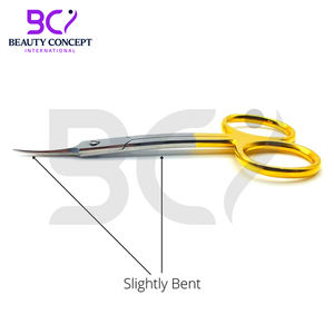 Medio mango dorado Haga su propio mejor proveedor con logotipo propio para uso en el cuidado personal Tijeras de uñas de acero inoxidable - Product Image 3