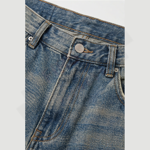 กางเกงยีนส์ทรงตรงสไตล์ลำลองสำหรับผู้ชาย คลาสสิก ทรงปกติ สไตล์ฮิปฮอป วินเทจ ล้างสี ผ้าฝ้าย 100% ผลิตสำหรับฤดูหนาวและฤดูใบไม้ร่วง - Product Image 4