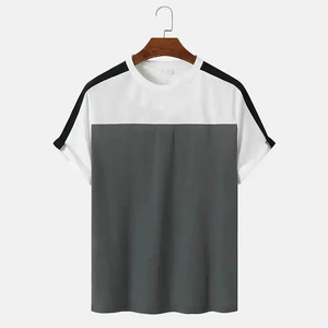 Wholesale High Quality Customized Design Men's Regular Fit Short Sleeve Polyester/Cotton Canvas Breathable <b>Ringer</b> <b>T</b>-<b>shirts</b> - Product Image 1