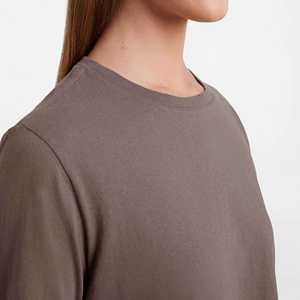 Recién llegado, camisetas informales de algodón de manga larga para mujer, estilo Vintage con Jersey transpirable, decoración de agujeros con logotipo personalizado intermitente - Product Image 5