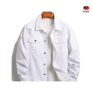 Chaqueta Vaquera de Mezclilla Gruesa Personalizada con Cierre de Botones para Hombre, Chaqueta Vaquera de Mezclilla para Hombre, Informal de Invierno, Tejida - Product Image 6