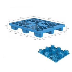 พาเลทพลาสติกแบบด้านเดียว 9 ช่อง รองรับน้ำหนักได้ 0.5 ตัน  แบบ 4 ทางเข้า  สำหรับคลังสินค้าอุตสาหกรรม  โลโก้ปรับแต่งได้  เป็นมิตรกับสิ่งแวดล้อม - Product Image 1