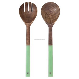 Best Sale Handmade Wood <b>Serving</b> <b>Spoon</b> & Fork Set From Indian Exporter - Product Image 1