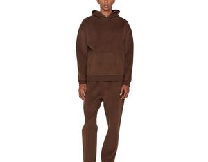 Vente en gros 2024 coupe régulière solide hiver plaine poids lourd hommes pull à capuche mélangé coton personnalisé polaire - Product Image 5