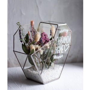 Jarrón de Cristal para Terrario con Soporte de Madera, Jardinera Interior de Estilo Rústico, Maceta para Suculentas, Centro de Mesa de Decoración Moderna para el Hogar, Jarrón de Cristal - Product Image 4