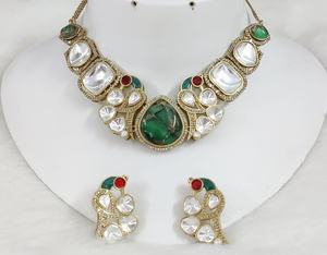 Conjunto de Collar y Pendientes Polki con Diseño de Pavo Real, Perfecto para Bodas, Ocasiones Festivas, Estilo Moderno y Étnico - Product Image 4