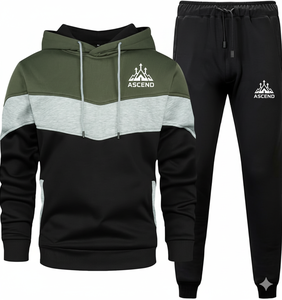 Survêtement en coton unisexe personnalisé |   Ensemble jogging à capuche en molleton épais respirant et antibactérien |   Streetwear d'hiver - Product Image 1