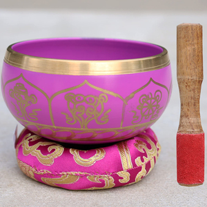 Vente en gros de bols chantants tibétains colorés avec bâton et boîte en bois disponibles en différentes tailles et couleurs meilleur bol - Product Image 3