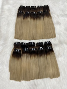 Venta al por mayor Extensiones de cabello humano virgen vietnamita Tejido recto estirado doble para mechones de cabello de materia prima de color degradado - Product Image 5