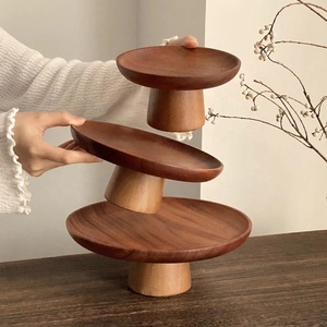 เขียงเสิร์ฟขนมหวานไม้เนื้อแข็งทันสมัยสำหรับเค้ก ขนมอบ และผลไม้ - Product Image 3