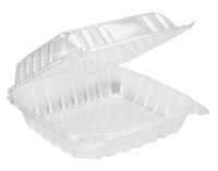 Conteneur en plastique PET transparent à couvercle articulé, jetable et recyclable, taille et couleur personnalisées, OEM/ODM, boîte à salade, dessert, à emporter