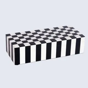Fourniture en gros Boîte à bijoux élégante en incrustation de résine Rangement luxueux pour bagues et colliers disponibles au meilleur prix - Product Image 3
