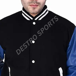 Chaqueta universitaria unisex estilo Letterman de béisbol, 100% algodón, impermeable y cortavientos, para primavera y actividades al aire libre. - Product Image 4