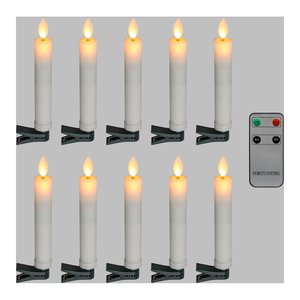 Juego de velas LED 10 piezas con clip y control remoto 69039 - Product Image 1