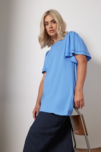 Nouvel Arrivage T-shirt Femme à Manches Volantées Coupe Ample Décontractée Haut d'Été Léger en Mélange de Coton Couleurs et Tailles Personnalisables Vente en Gros - Product Image 5