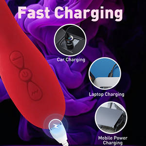 3-in-1 tongkat pijat bergetar kelinci 7 mengetuk Licking mode merangsang g-spot klitoris USB pengisian dewasa mainan seks Erotis - Product Image 5