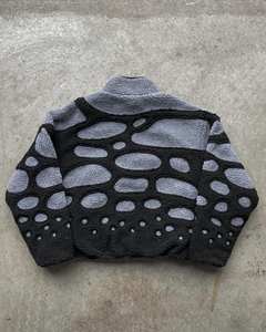 Veste d'hiver épaisse réversible en polaire sherpa noire vieillie, imprimé animal, personnalisable OEM, unisexe - Product Image 4