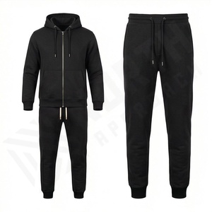 Chándal Deportivo Informal con Capucha para Invierno, Color Sólido Personalizado, Cierre Frontal con Cremallera, Ajuste Regular Cómodo, para Hombre, Gimnasio - Product Image 1