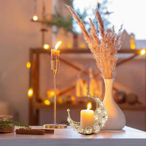 Bougeoir votif en forme de lune en métal le plus vendu pour la maison et les décorations de noël de mariage exportation en vrac - Product Image 3