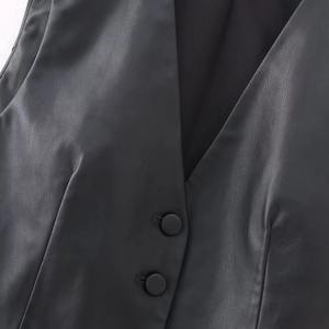 Chaleco de Cuero Genuino de Primera Calidad al por Mayor, Diseño Liso, Chalecos para Mujer, Piel de Oveja, Corte Moderno, Fabricante de Chalecos - Product Image 3