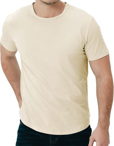 Crew Fitness T-shirt à manches courtes en coton épais pour hommes Logo imprimé numérique élégant Durable à la mode séchage rapide respirant 200g - Product Image 1