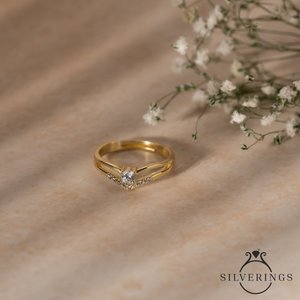 Anillo Solitario de Plata de Ley 925 con Circonita, Diseño Geométrico, Bañado en Rodio, Estilo Hip-Hop, para Compromiso - Product Image 4