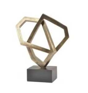 Escultura Metálica Decorativa para el Hogar, Duradera, en Oferta, Acabado en Color Dorado, Escultura Abstracta de Acero Inoxidable - Product Image 1