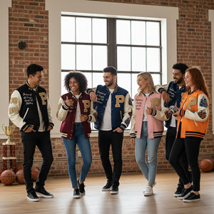 Veste universitaire surdimensionnée pour hommes Streetwear coupe ample broderie personnalisée veste de baseball pour hommes à la mode manteau Y2K Letterman - Product Image 4