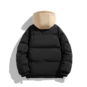 Blouson aviateur matelassé d'hiver pour hommes doudoune à capuche en coton polyester à col montant confortable pour la mode - Product Image 6