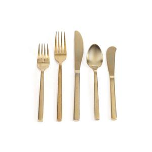 Luxury Royal <b>Gold</b> Stainless steel flatware set with modern <b>Long</b> handle design high quality royal <b>Mirror</b> polished flatware - Product Image 4