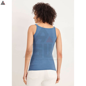 Nouvelle arrivée pas cher élégant vente en gros Fitness gilet femmes plié sport débardeur avant Logo 100% coton respirant haut court - Product Image 5