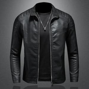 Meilleures ventes Veste en cuir homme imperméable Vêtements de plein air Fashion Slim Fit Fashion Veste en cuir pour hommes - Product Image 1
