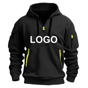 Sudadera con capucha básica de mezcla de algodón para hombre, jersey de lana personalizable, sudadera cálida para invierno, fabricante OEM ODM - Product Image 1