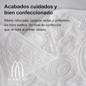 MANEMI Couvre-lit Classique en Coton à Motifs Floraux pour la Maison, Collection Mi-Saison, avec 1 ou 2 Taies d'oreiller, Plusieurs Tailles, Lavable - Product Image 2