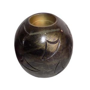 Decorative Wooden Oval Votive <b>Tea</b> <b>Light</b> Holder With Engraved Design for Christmas Party and Events - Product Image 1