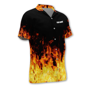 Customizable Performance <b>Bowling</b> <b>Shirt</b> with Quarter-Button-Down Closure, Vibrant Sublimated Graphics, and Breathable - Product Image 5