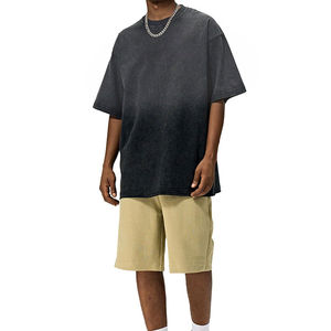 Manufacturer's Wholesale Summer Wear for Men Oversized Acid <b>Wash</b> T-Shirts Vintage Ringers Washed for Look Long Length - Product Image 4